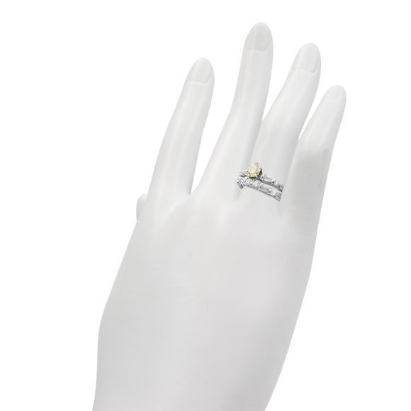 Rachel Koen 1.25Cttw Diamond Engagement Ring Set 14K White Gold Size 8 - Picture 7 of 7